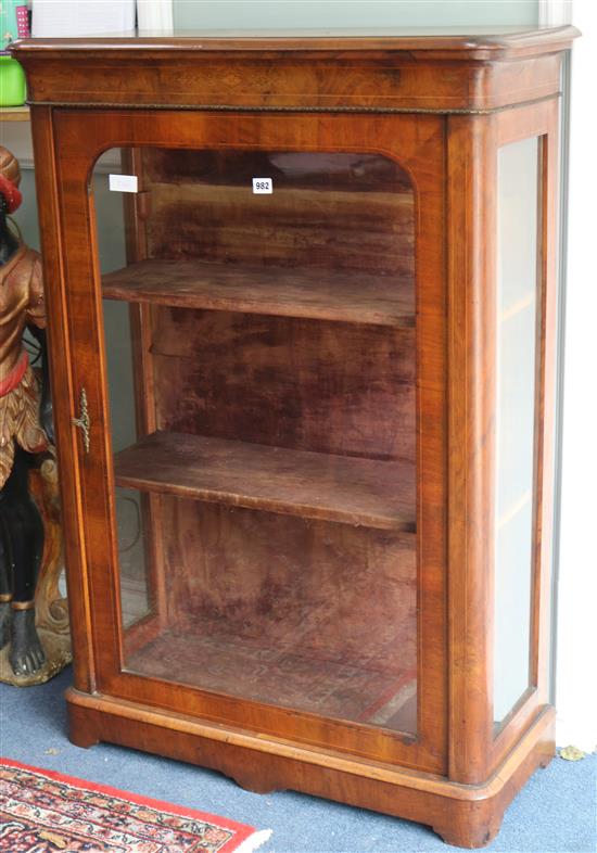 A late Victorian inlaid mahogany pier cabinet W.84cm